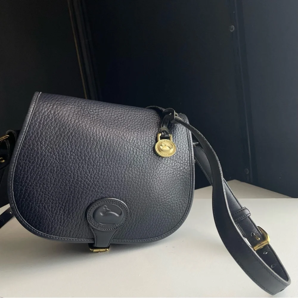 Dooney and Bourke AWL Leather Navy Blue Saddle crossbody Bag - Picture 8 of 15